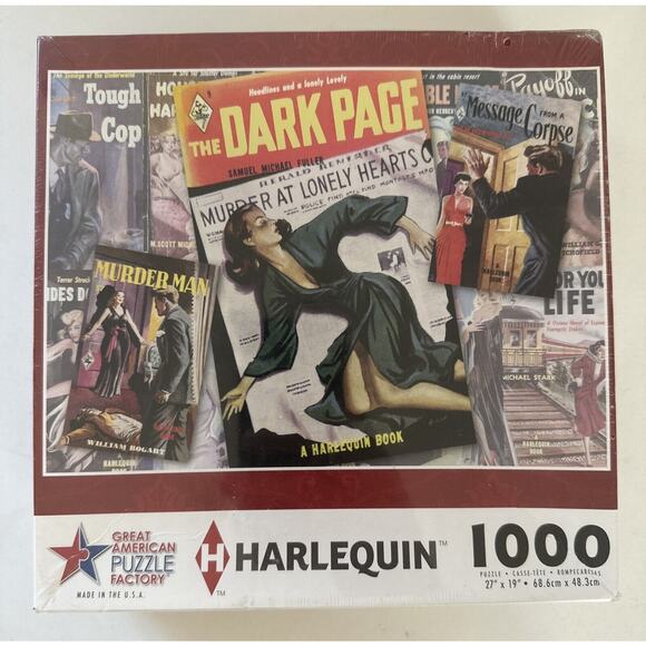 Great American Puzzle Factory Harlequin “The Dark Page" 1000 Piece , SEALED… - Picture 1 of 4